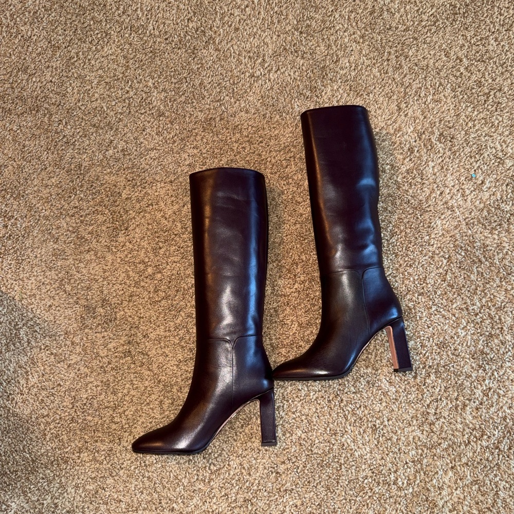 Aquazzura Black Heeled Knee-High Boots
